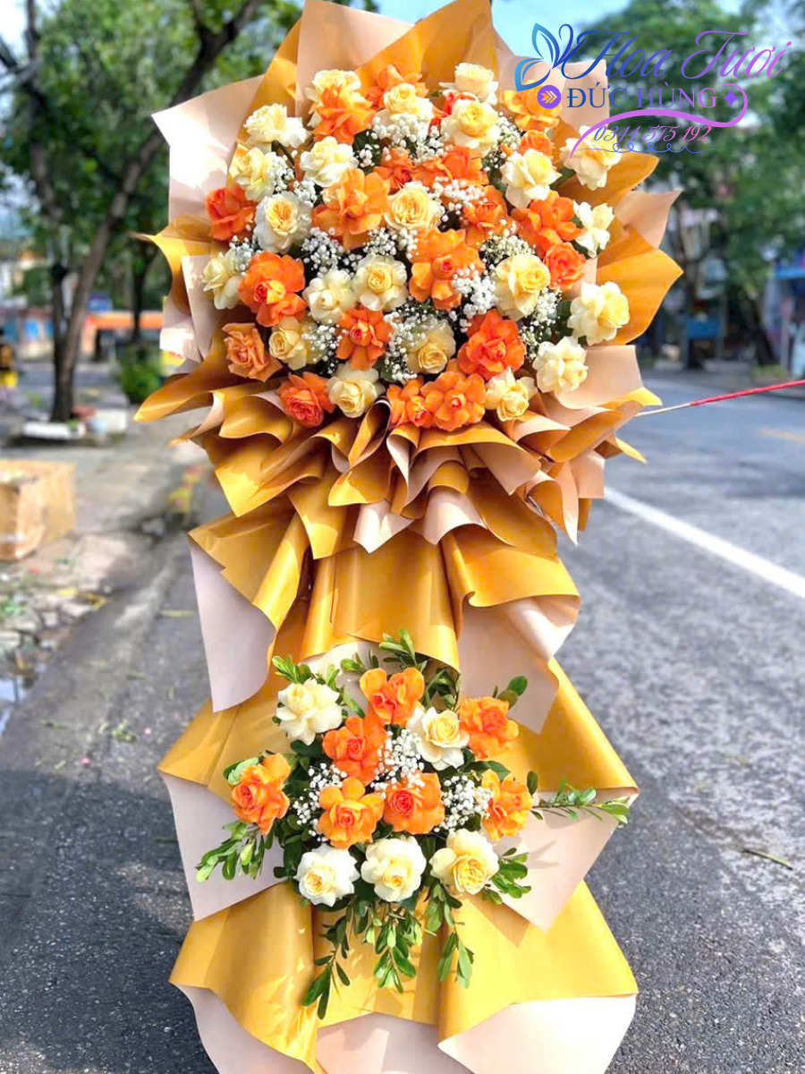 Lẵng hoa khai trương sang trọng